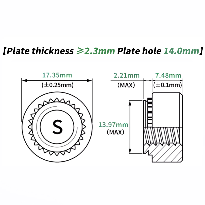 Sheet metal rivet nut carbon steel stainless steel